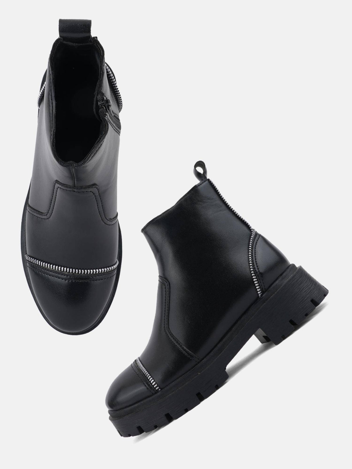 Black Zip Style Chelsea Boots for Women | BT61 - view 2