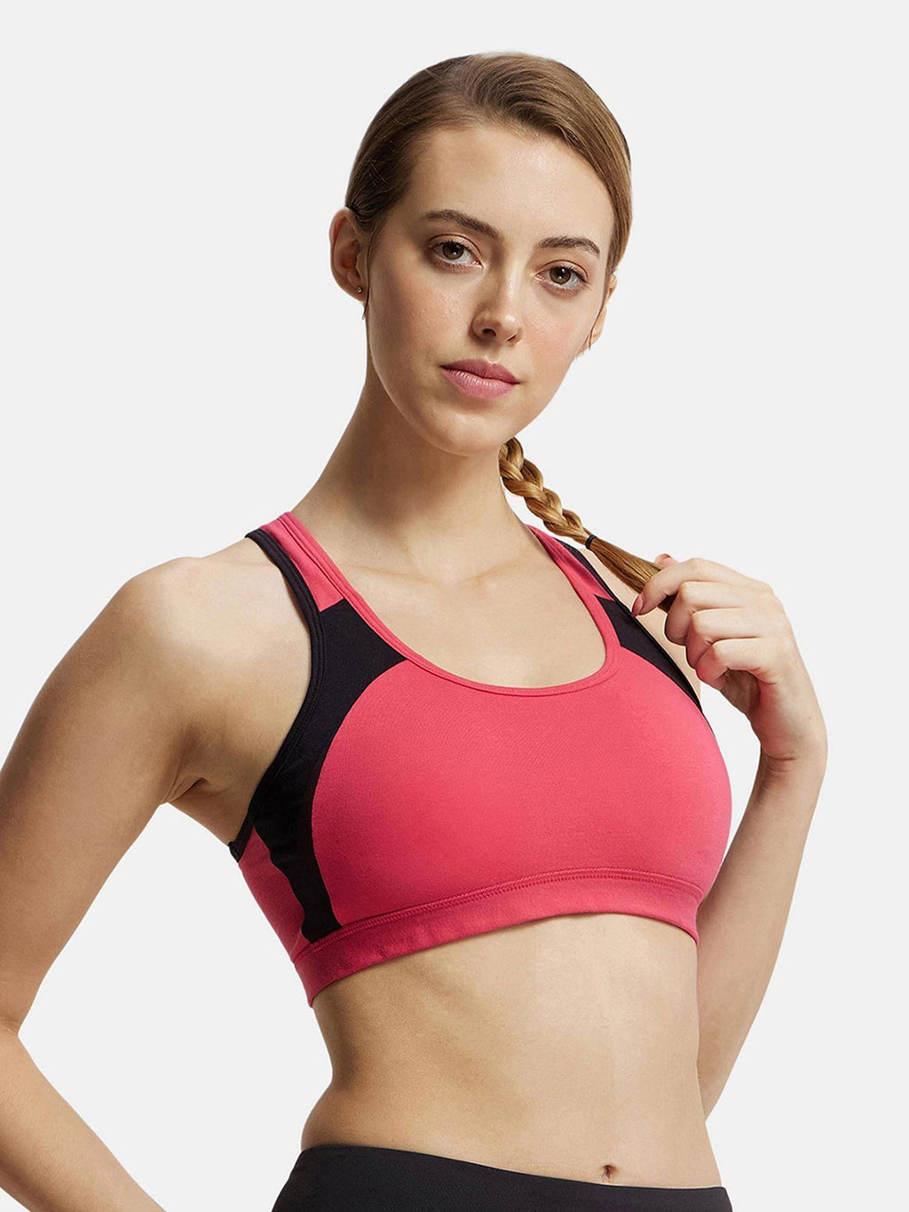 1380 Wirefree Padded Cotton Elastane Active Bra - Black | sb09 - view 15