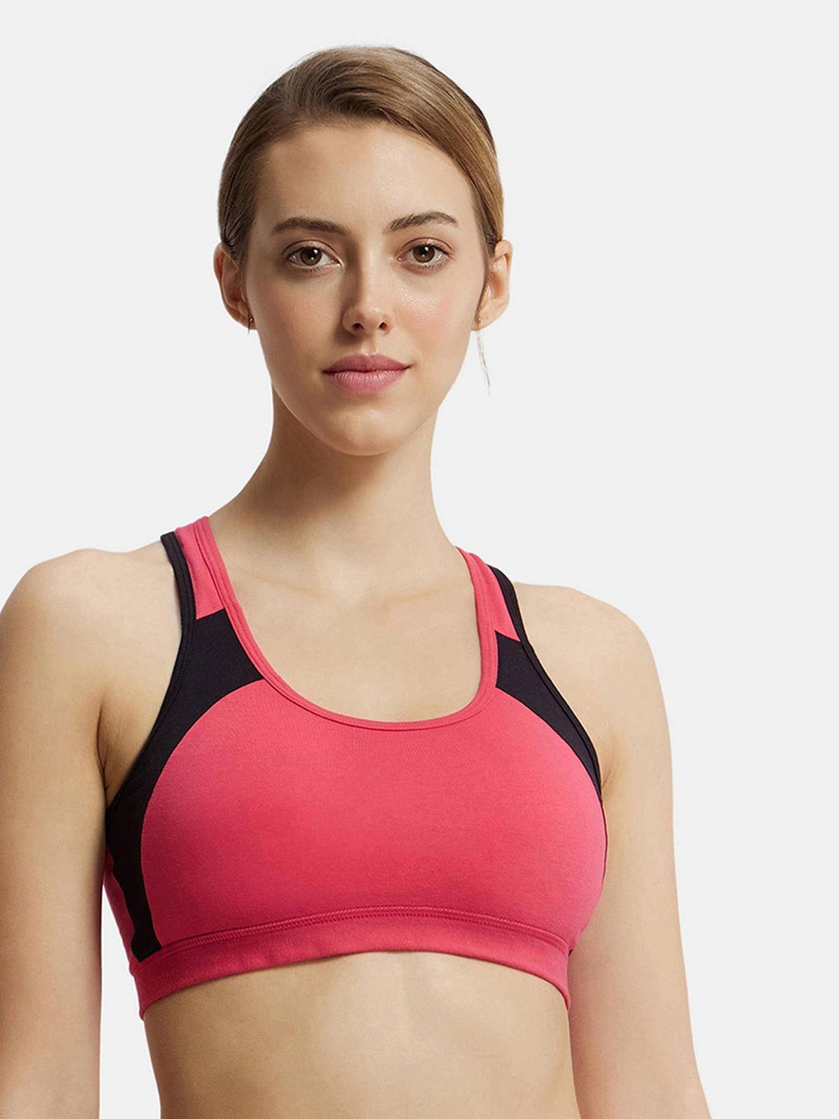 1380 Wirefree Padded Cotton Elastane Active Bra - Wine Tasting | sb09 - view 9