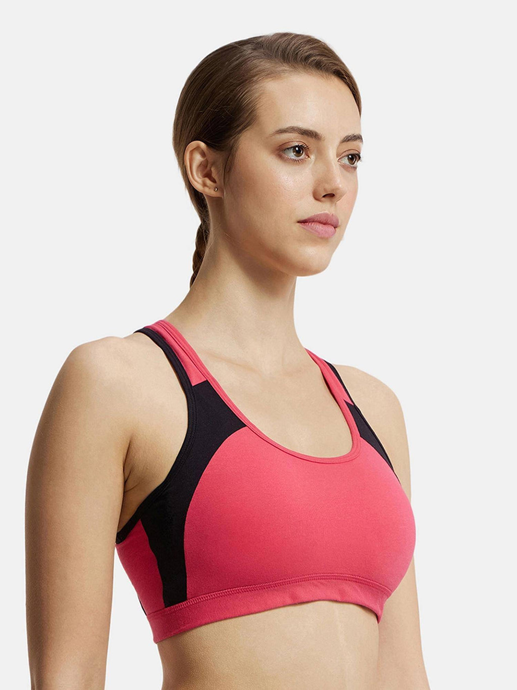 1380 Wirefree Padded Cotton Elastane Active Bra - Wine Tasting | sb09 - view 10
