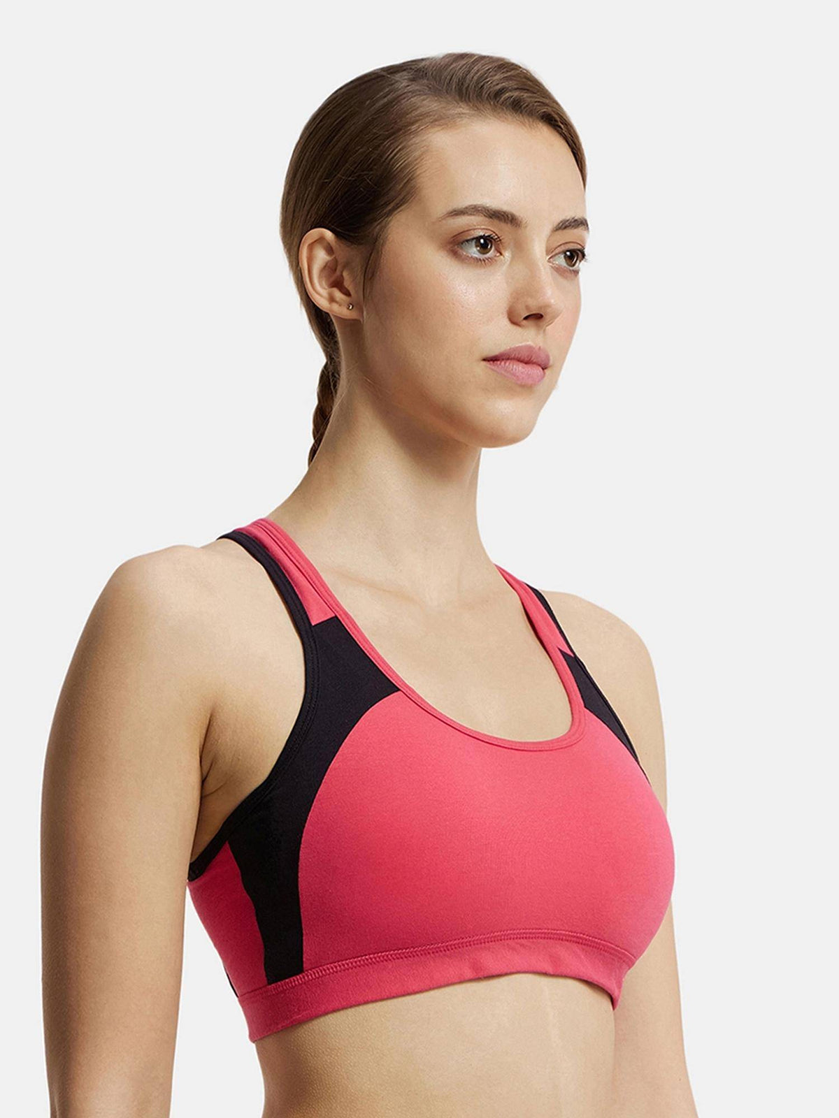 1380 Wirefree Padded Cotton Elastane Active Bra - Wine Tasting | sb09 - view 10