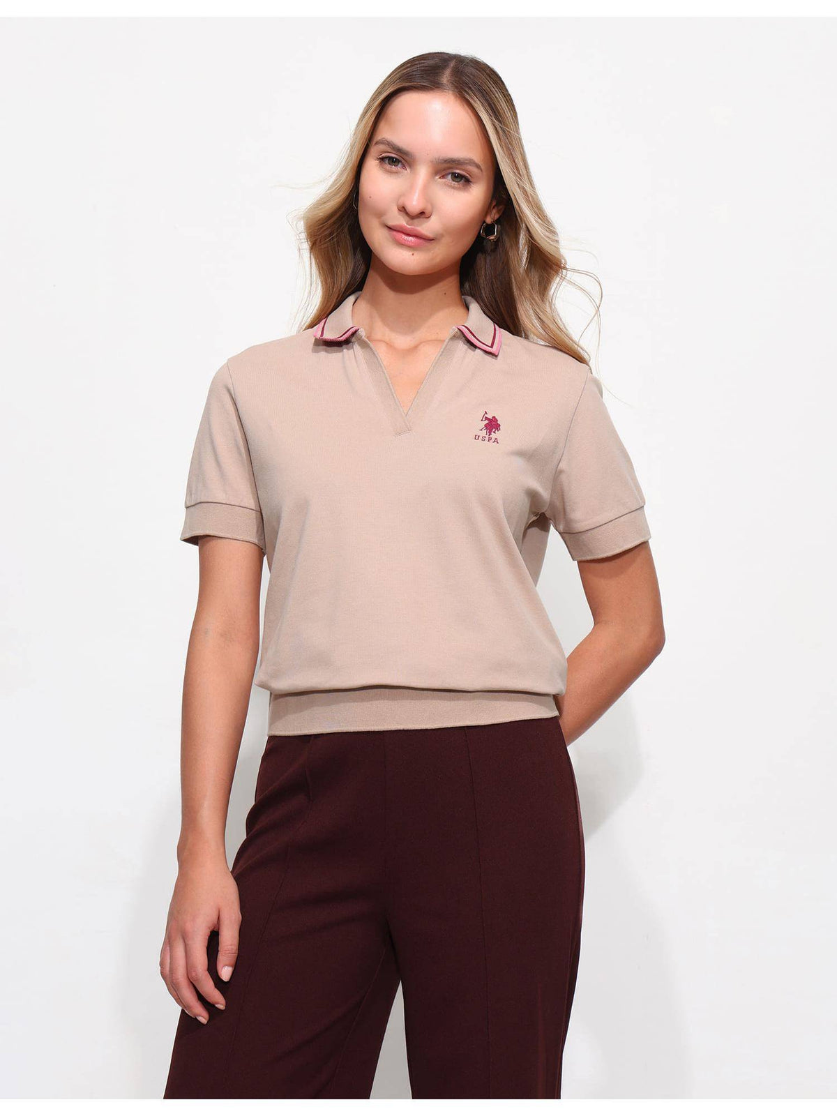 Blue Solid Boxy Fit Polo T-Shirt | U89 - view 8