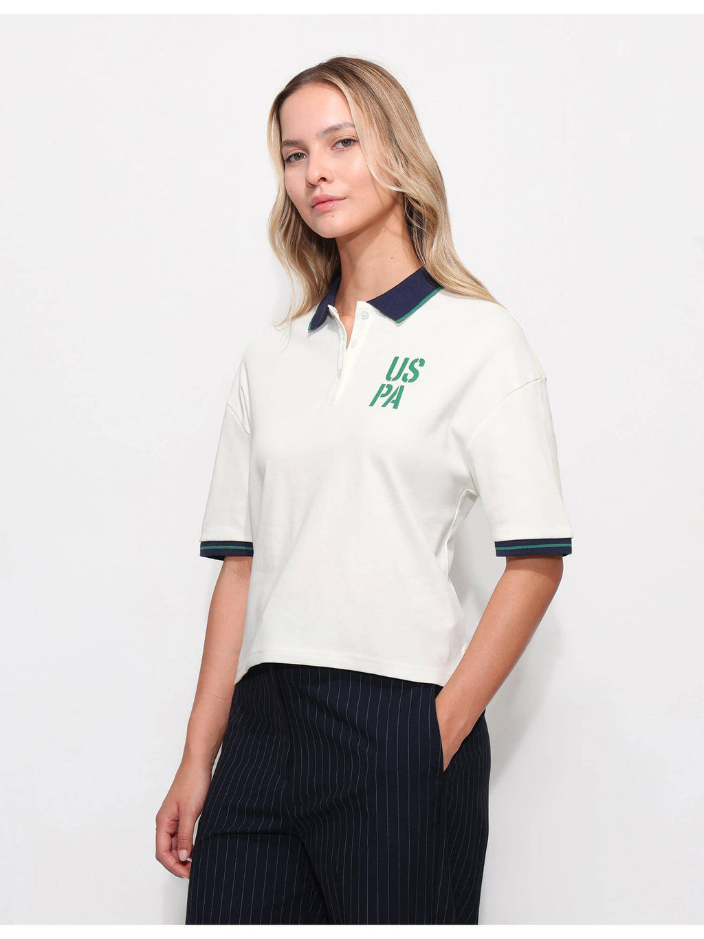 Boxy Fit Solid Polo T-Shirt | PW43 - view 4
