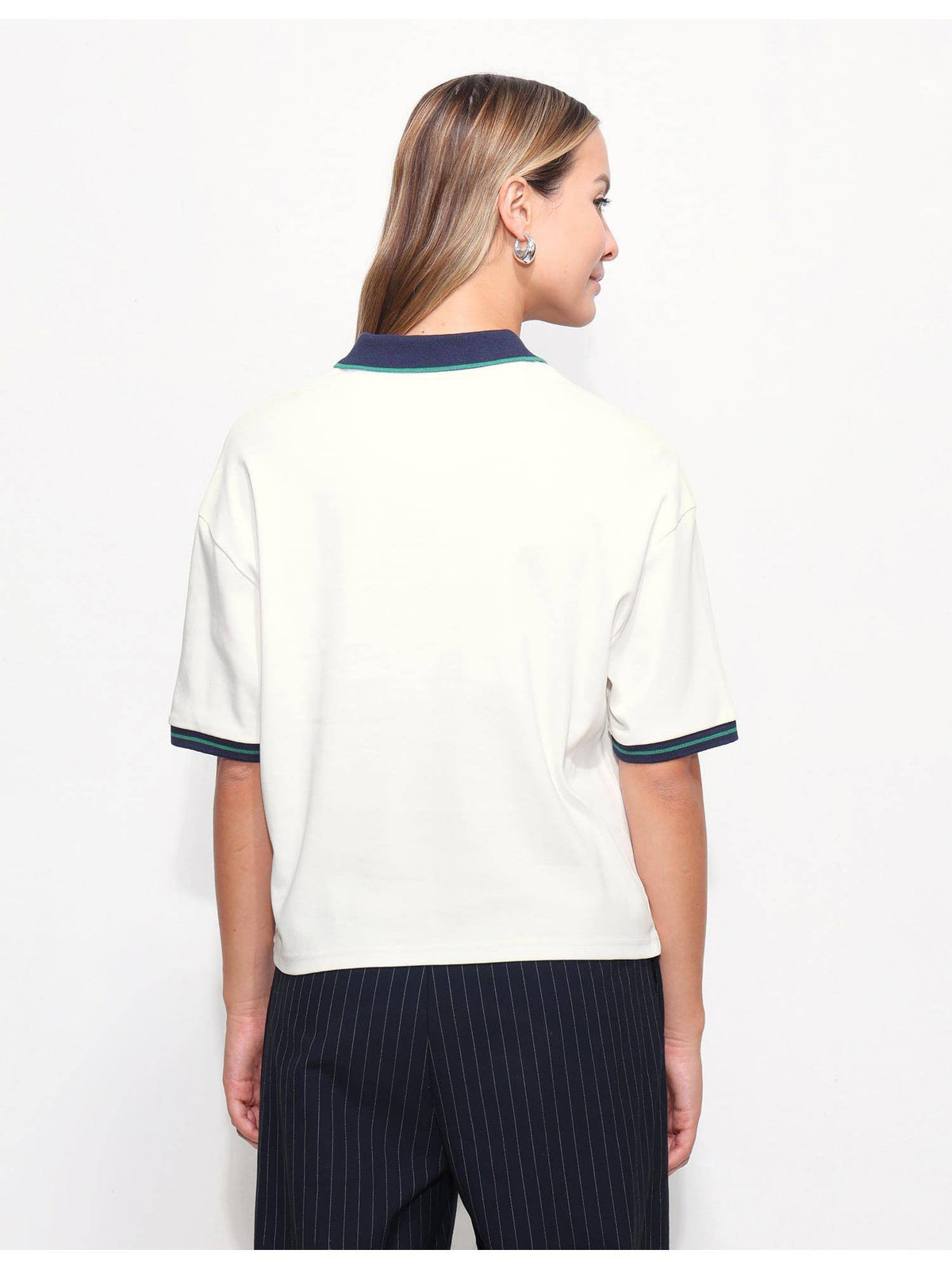 Boxy Fit Solid Polo T-Shirt | PW43 - view 5