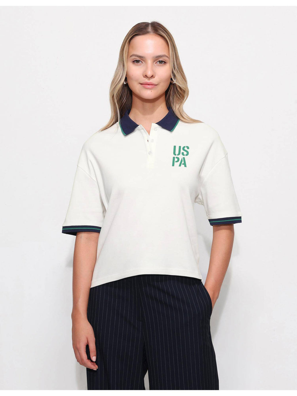 Boxy Fit Solid Polo T-Shirt | PW43 - view 6