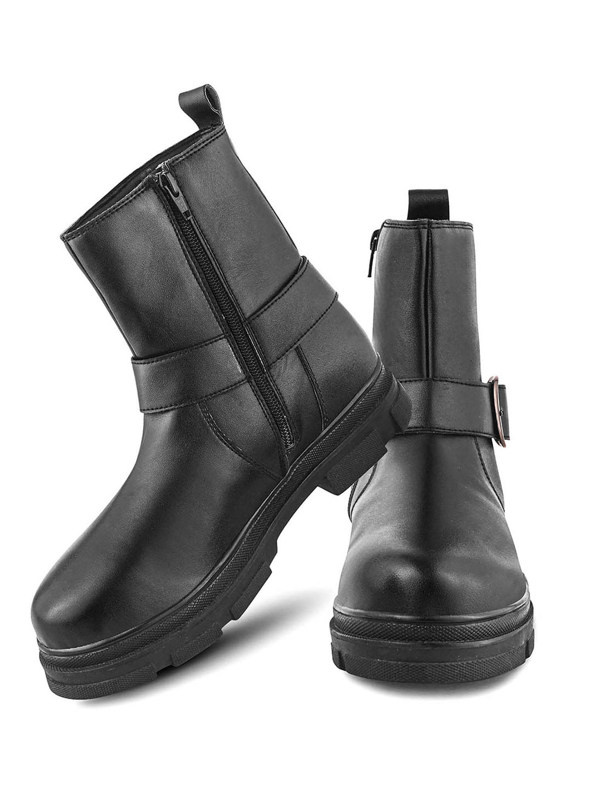 Women Black Buckle Boots | BT61 - view 8