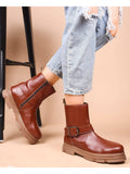 Women Tan Buckle Boots | BT61 - view 1