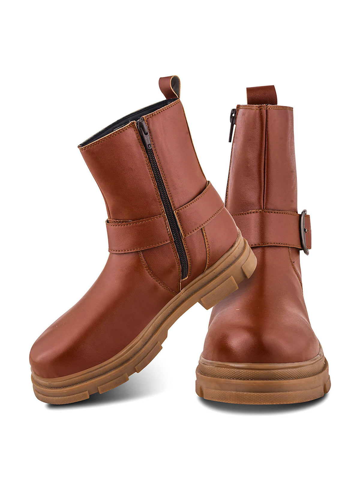 Women Tan Buckle Boots | BT61 - view 8