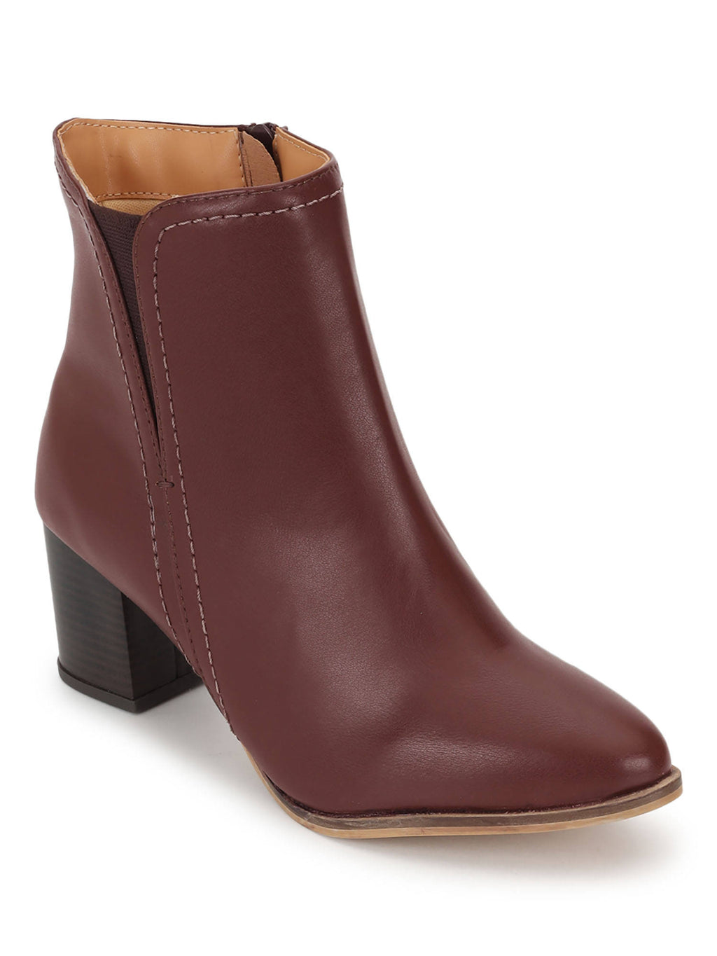 Maroon Solid Casual Boots | BT61 - view 2