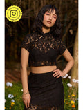Black Lace Crop Top | CT61 - view 1