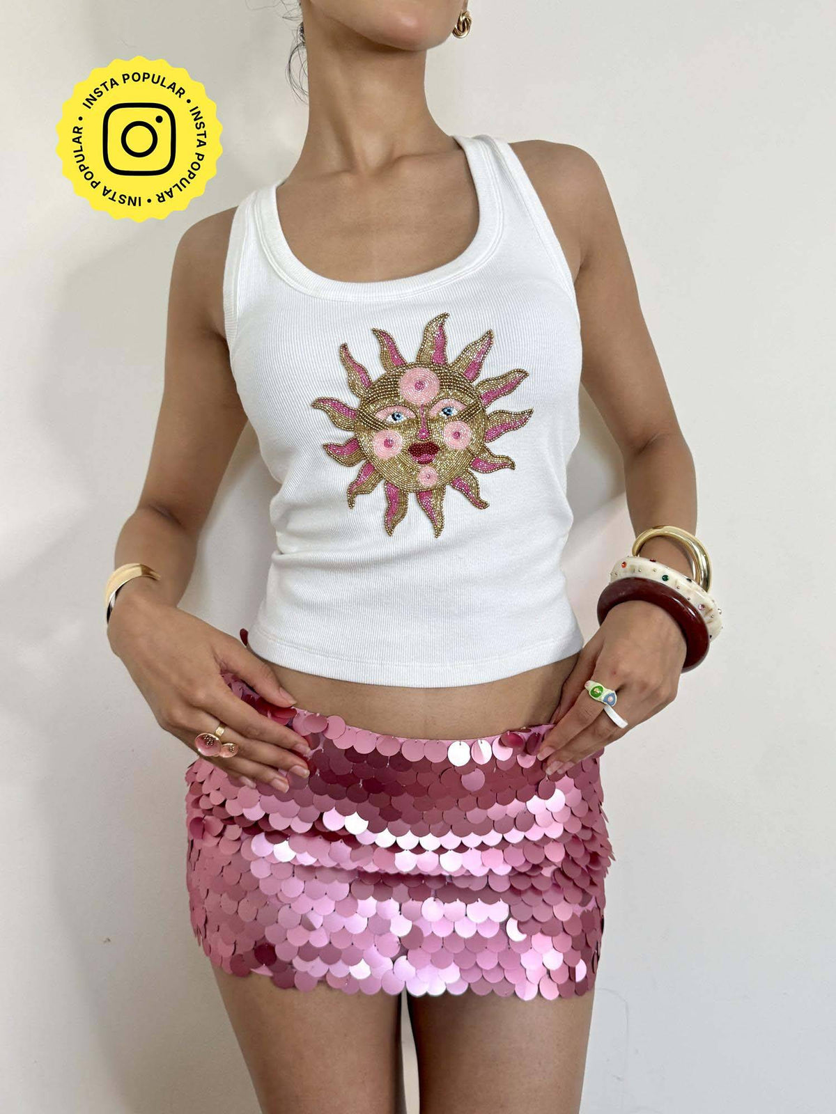 Women Sun Beaded Tank Top | TT98 - view 1