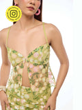 Garden Glaze Embroidered Mesh Cut-Out Crop Top | CT61 - view 1