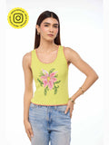 Electric Lily Embroidered Tank | TT98 - view 1
