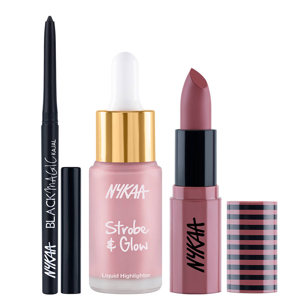 Complete Summer Glam Combo - Smudgeproof Kajal, Highlighter & Matte Lipstick | L12 - view 1