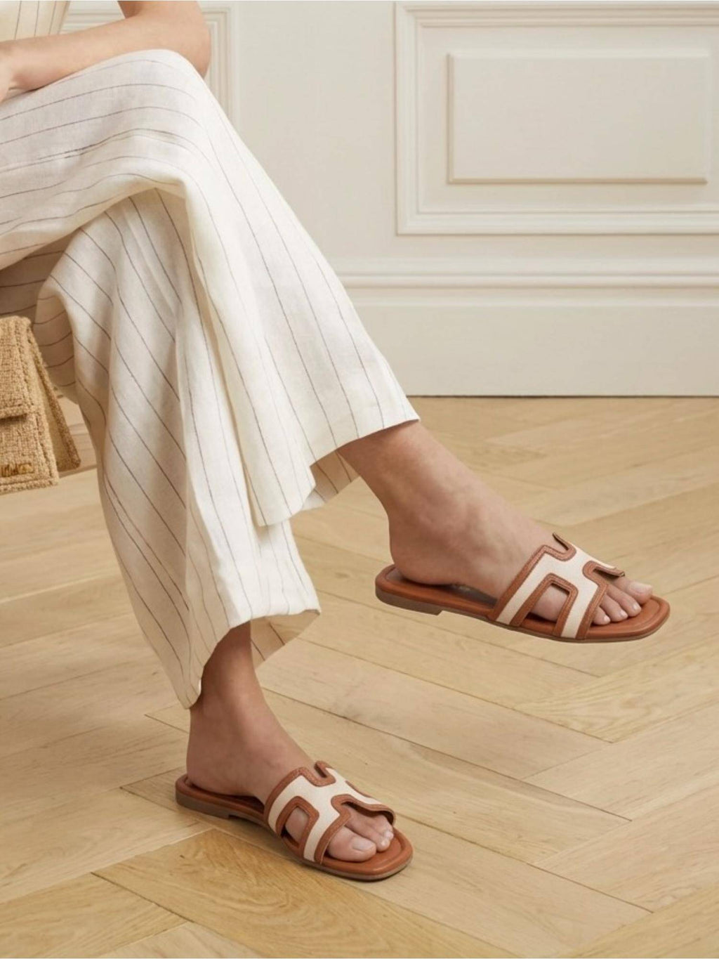 Women Tan Flats | F61 - view 3
