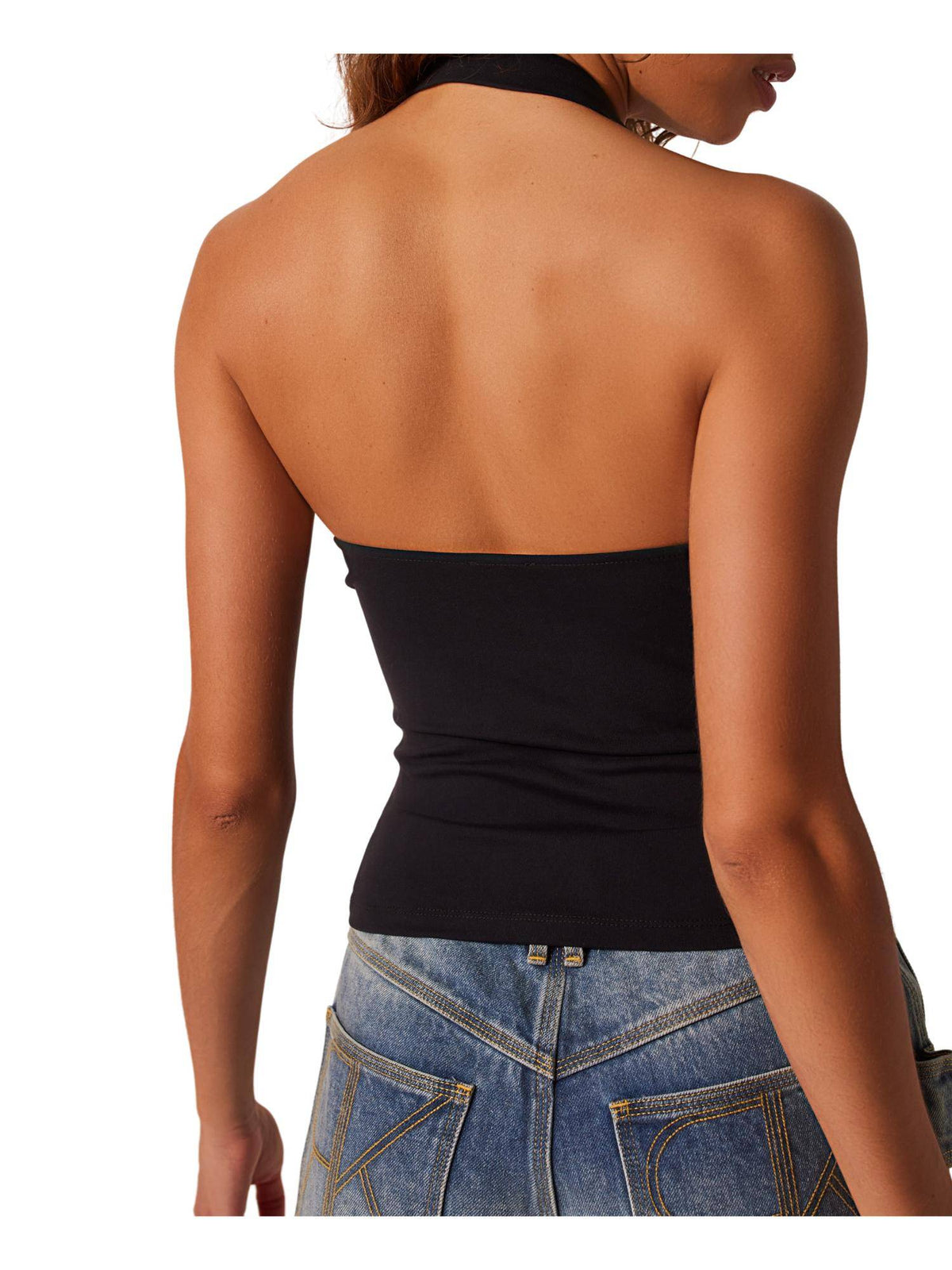 Still Here Halter Top - Black | HT67 - view 2