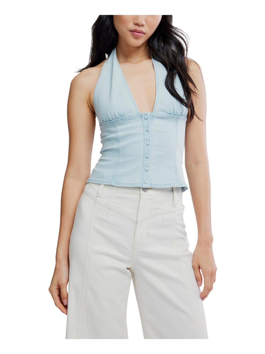 Ramona Denim Halter Top - Blue | HT67 - view 1