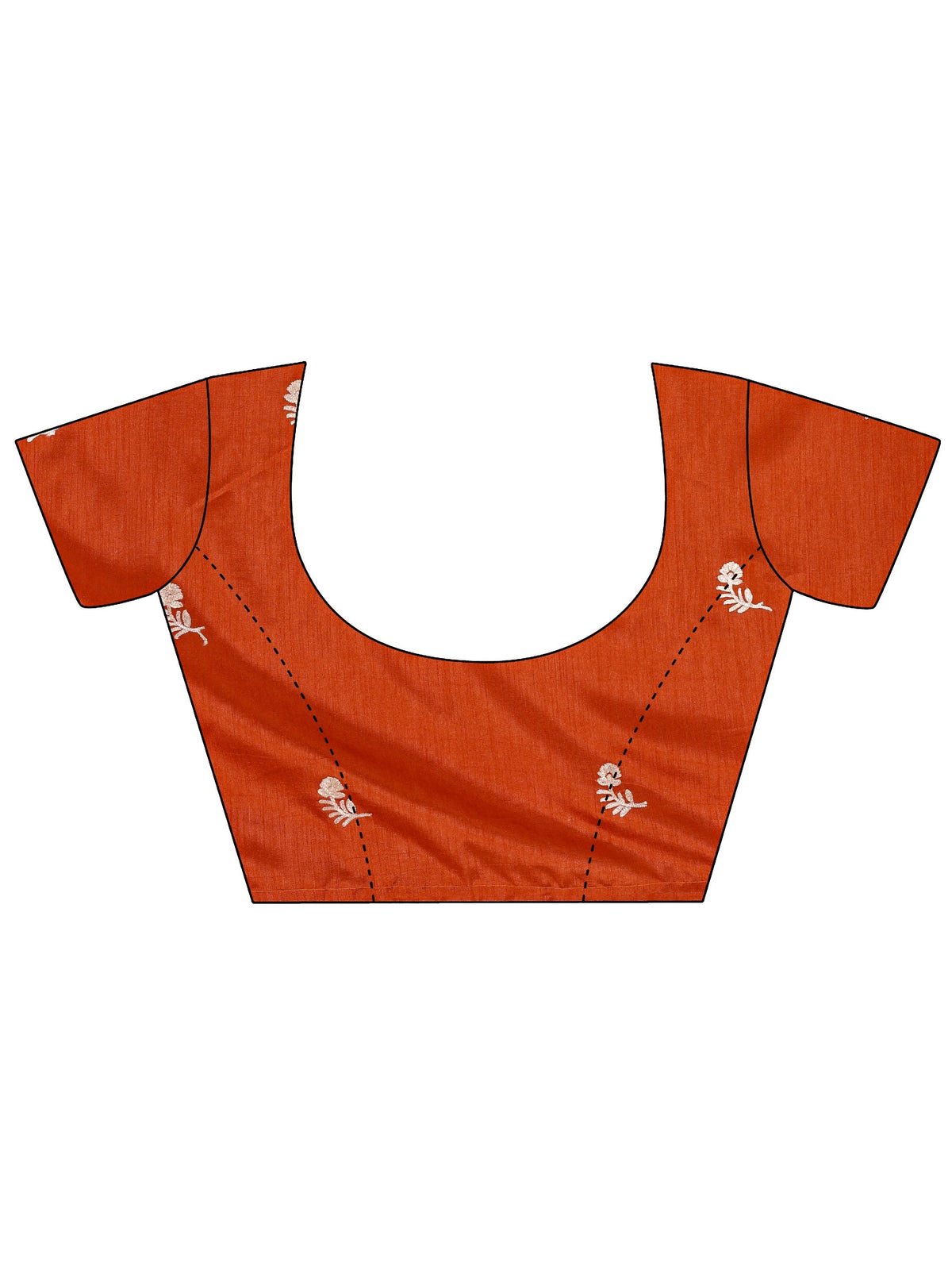Libas Rust Embellished Silk Blend Saree With Unstitched Blouse Piece