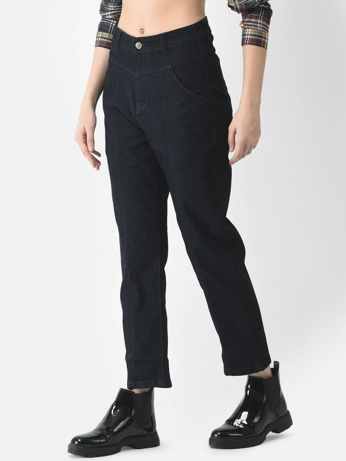 Women Navy Blue Relaxed-Fit Jeans | RF89 - view 4