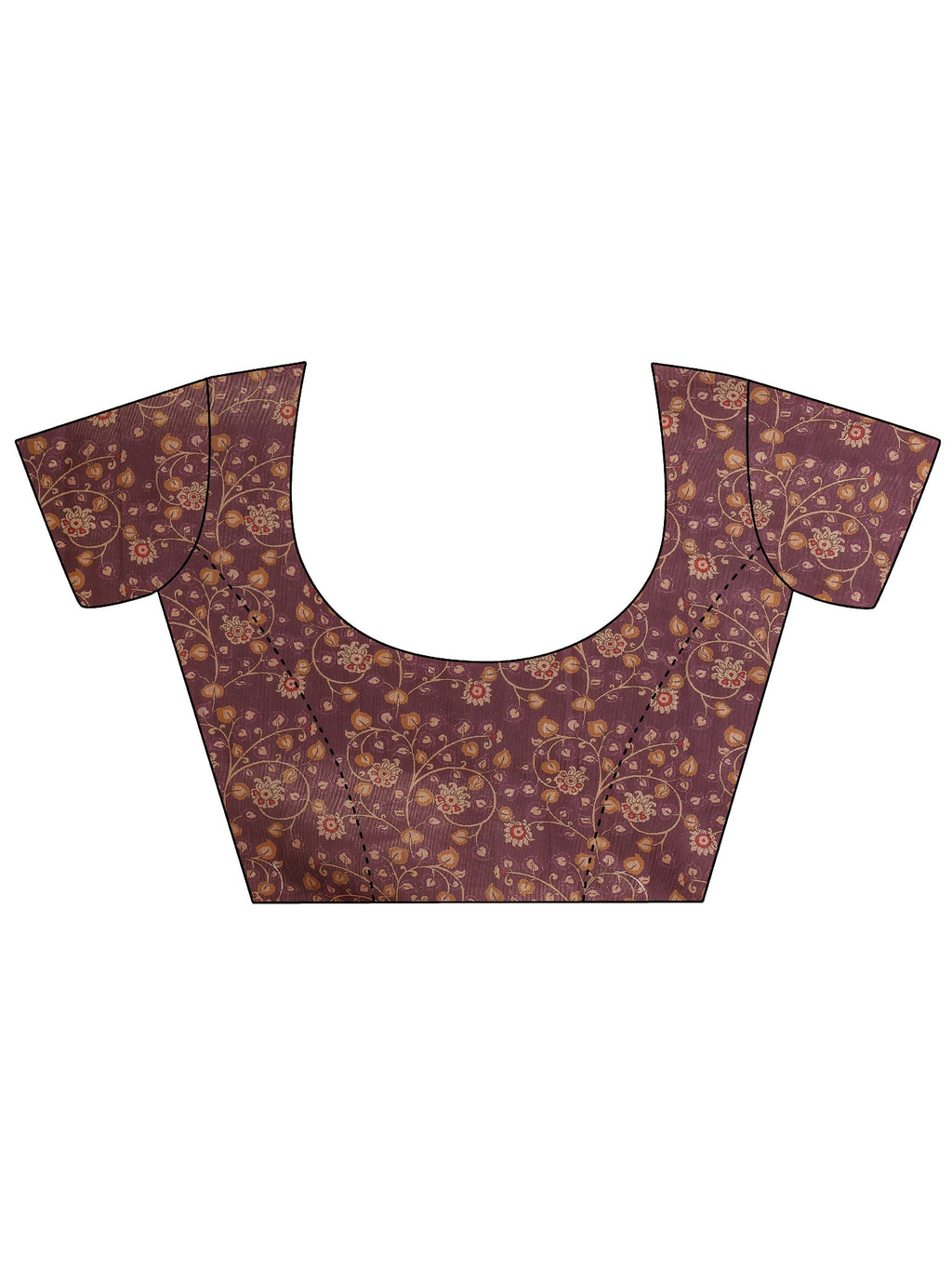 Libas Purple Floral Embroidered Tissue Saree With Unstitched Blouse Piece