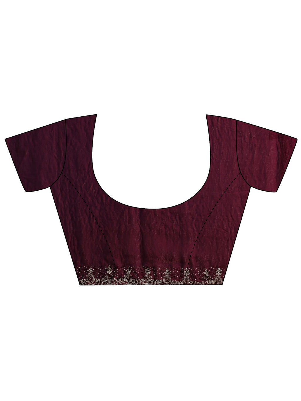 Libas Burgundy Solid Satin Saree With Unstitched Blouse Piece