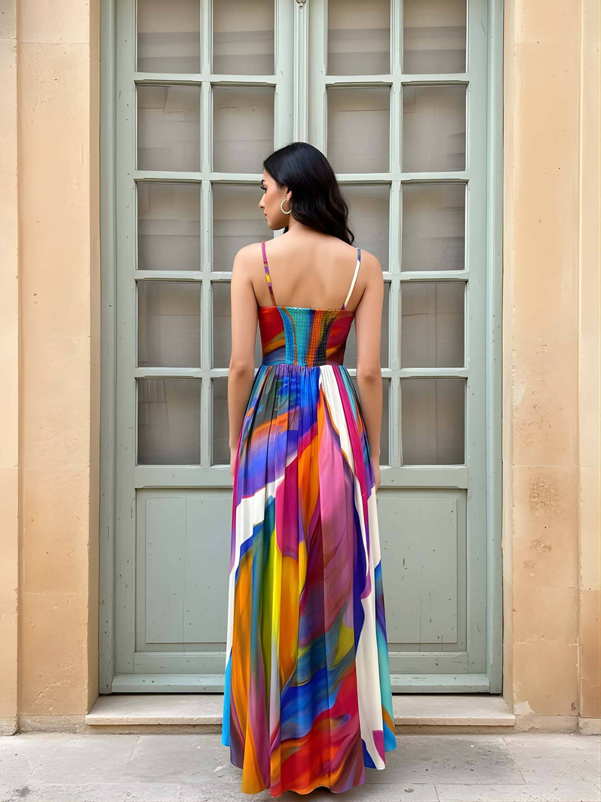 Rainbow Printed Maxi Dress | D56 - view 3