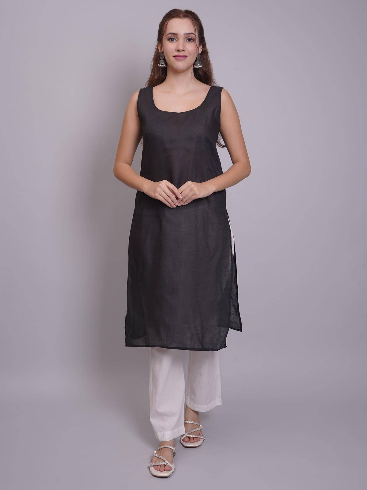 Hand Embroidered Pink Georgette Lucknowi Chikankari Kurta with Inner (Set of 2) | KDG - view 27