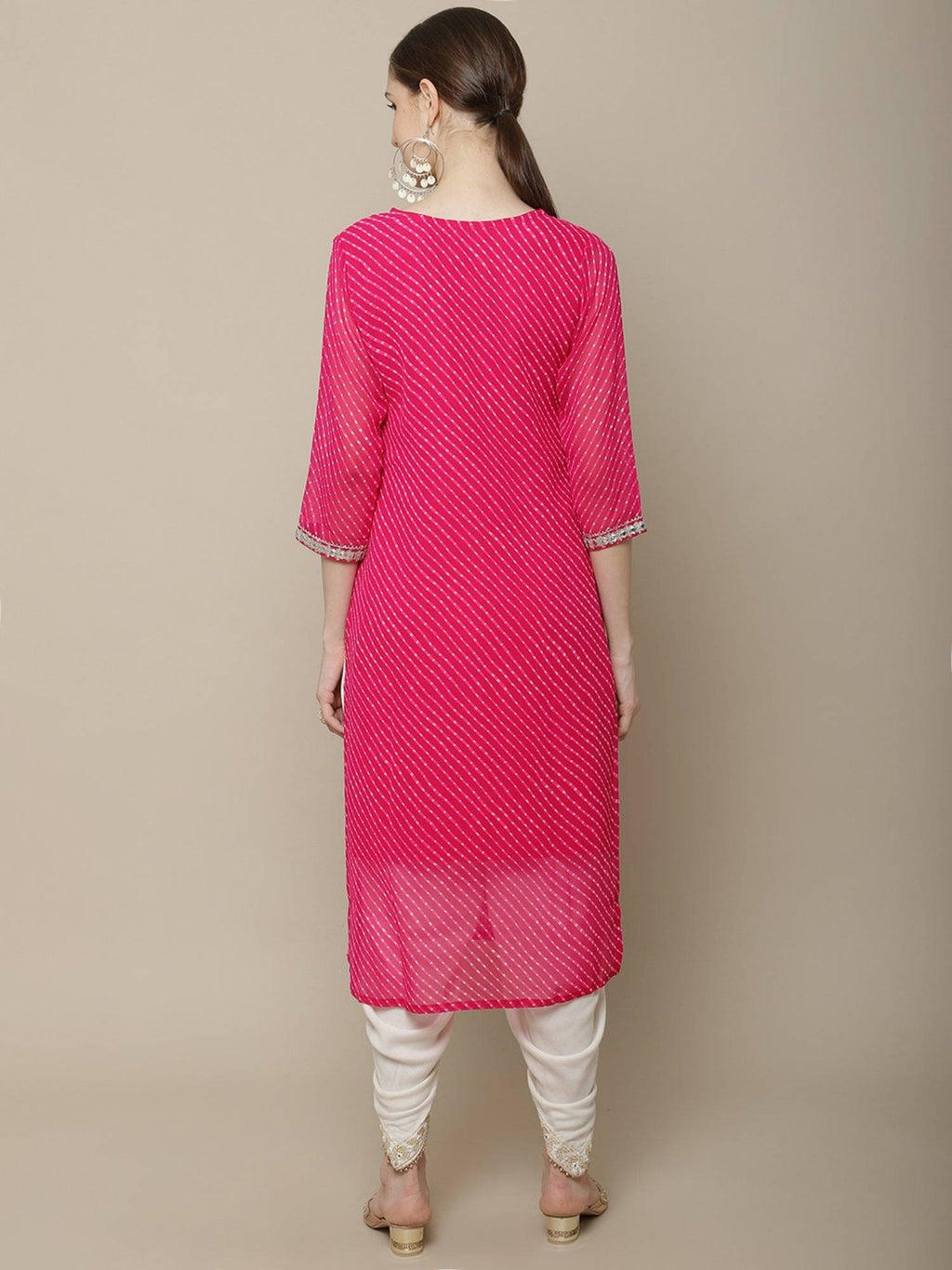 Women Pink Embroidered Straight Kurta | KDG - view 3