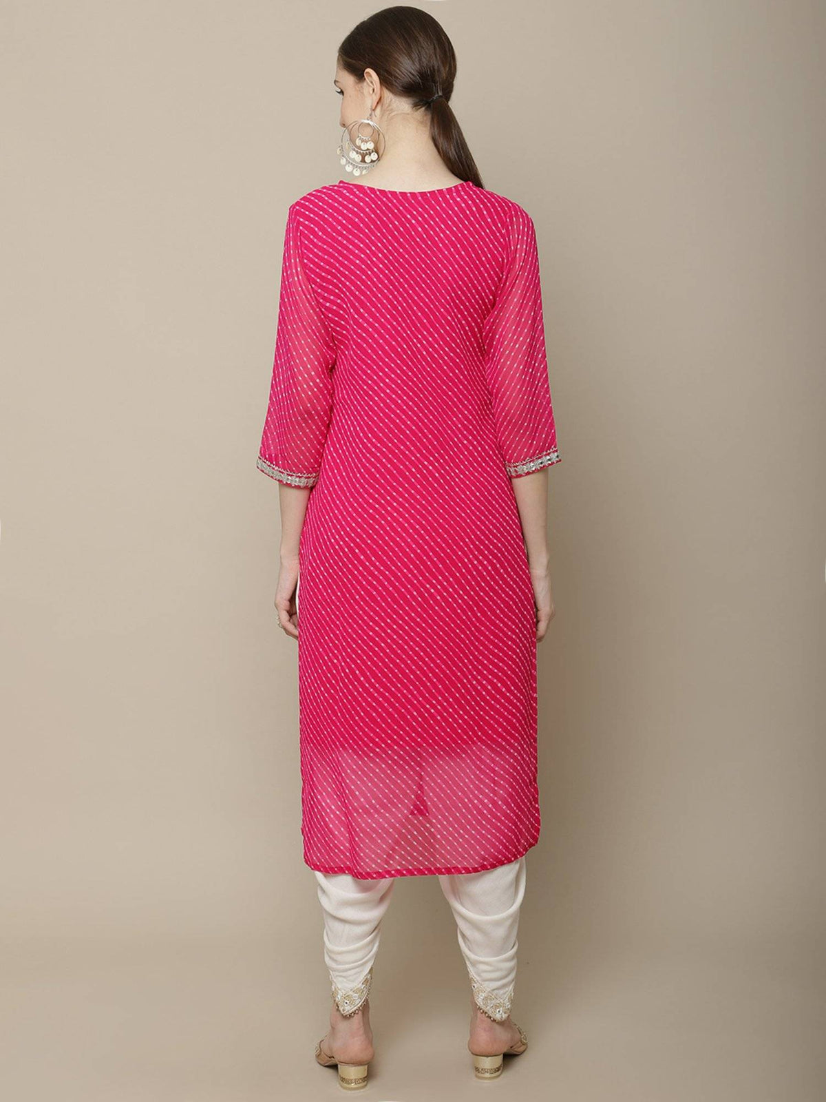Women Pink Embroidered Straight Kurta | KDG - view 3