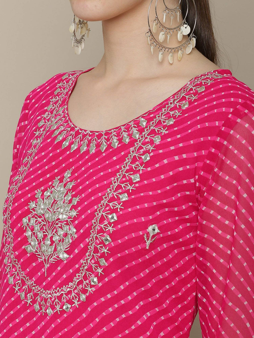 Women Pink Embroidered Straight Kurta | KDG - view 4
