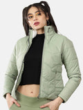 White Slim Fit Solid High Neck Full Sleeves Winter Jacket | JC78 - view 7