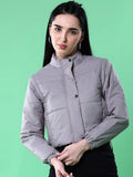 Black Regular Fit Solid High Neck Full Detachable Sleeves Winter Jacket | JC78 - view 13