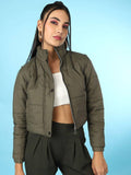 Black Regular Fit Solid High Neck Full Detachable Sleeves Winter Jacket | JC78 - view 30