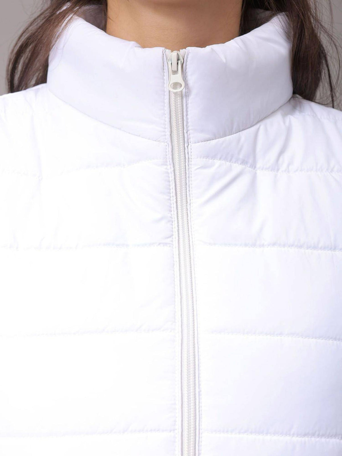 Pink Regular Fit Solid High Neck Sleeveless Quilted Jacket | JC78 - view 14