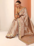Libas Peach Silk Blend Saree With Unstitched Blouse Piece