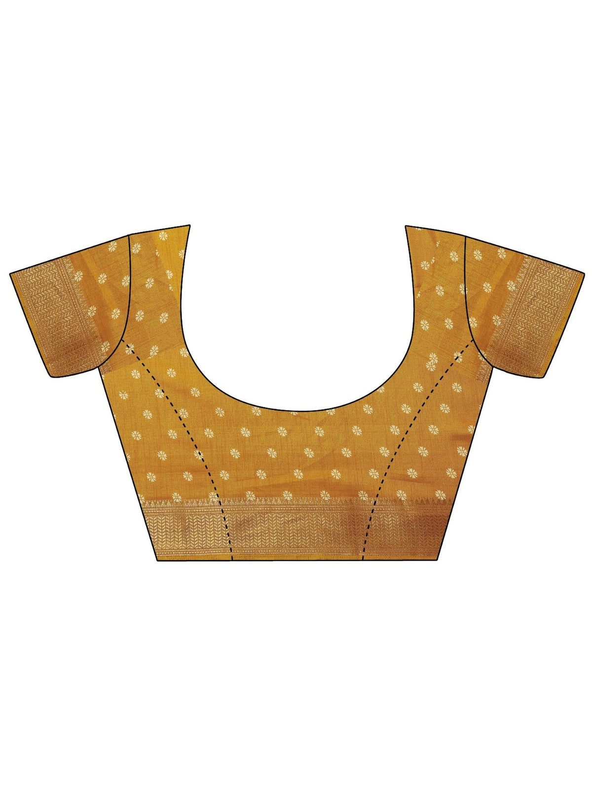 Libas Mustard Printed Silk Blend Saree With Unstitched Blouse Piece S45