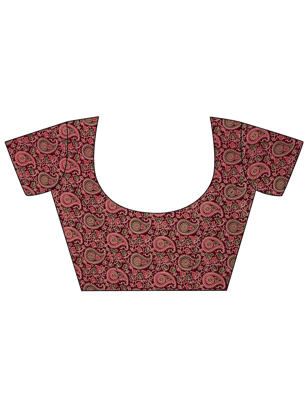 Libas Burgundy Solid Satin Saree With Unstitched Blouse Piece