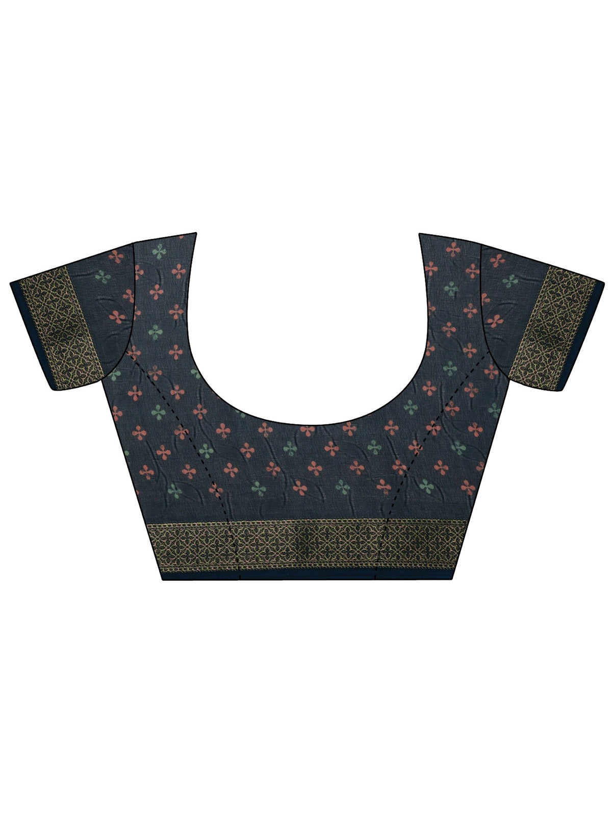 Libas Navy Blue Printed Georgette Saree With Unstitched Blouse Piece S45