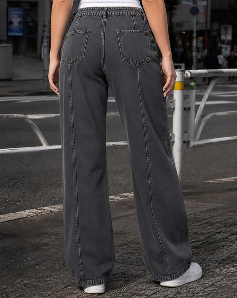 Shein Women Full Length Panelled Light Wash Jeans Shein