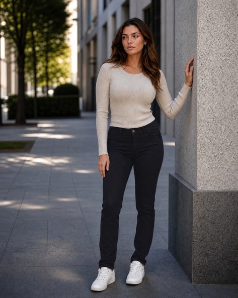 Shein Ankle Length Fly With Button Closure Clean Wash Jeans