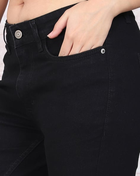 Shein Ankle Length Fly With Button Closure Clean Wash Jeans