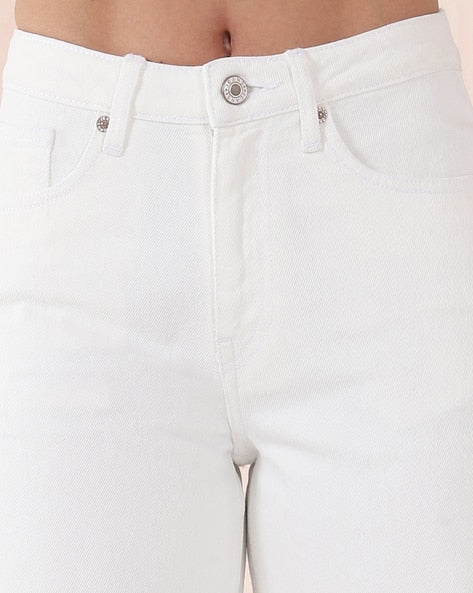 Shein Women Full Length Fly With Button Closure Clean Wash Jeans Shein