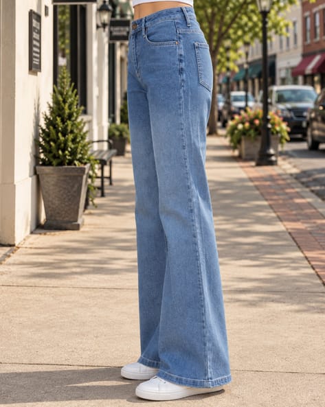 Shein Women Full Length Mid Wash Jeans