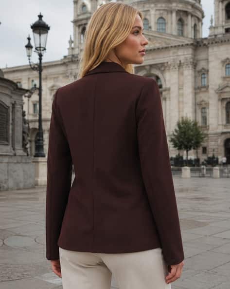 Shein Women Notch Lapel Collar Full Sleeve Single Breasted Blazer