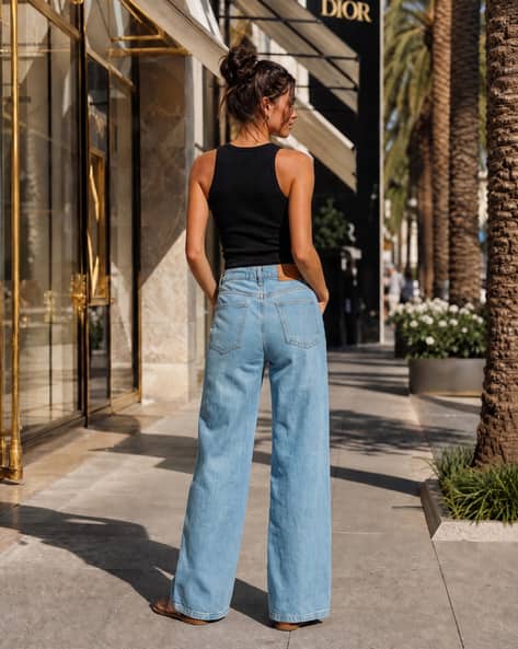 Shein Women Full Length Mid Wash Jeans Shein