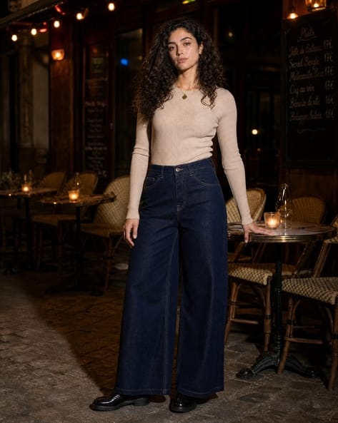 Shein Women Full Length Clean Wash Jeans Shein