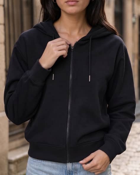 Shein Women Medium Length Full Sleeve Zip Up Hoodie