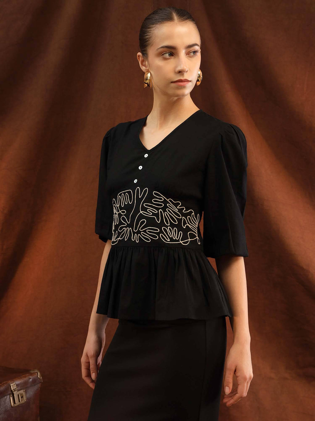 Black Evie Top | pt51 - view 2