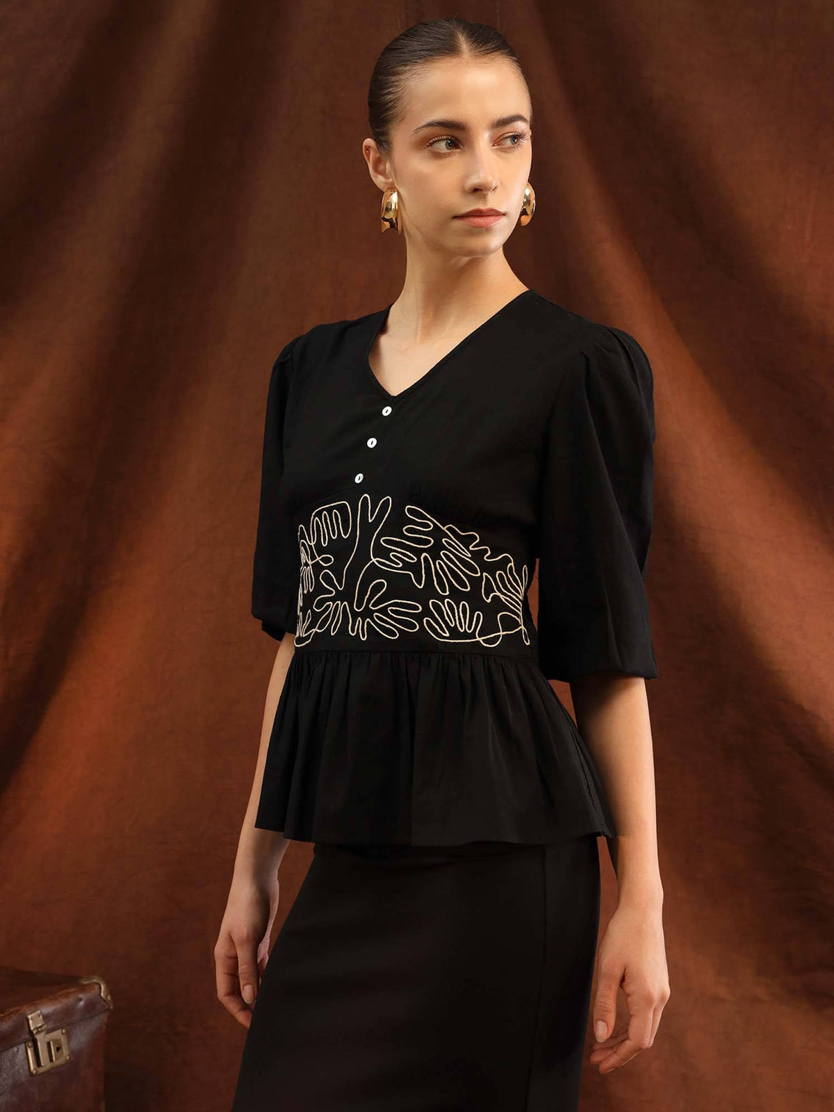 Black Evie Top | pt51 - view 2