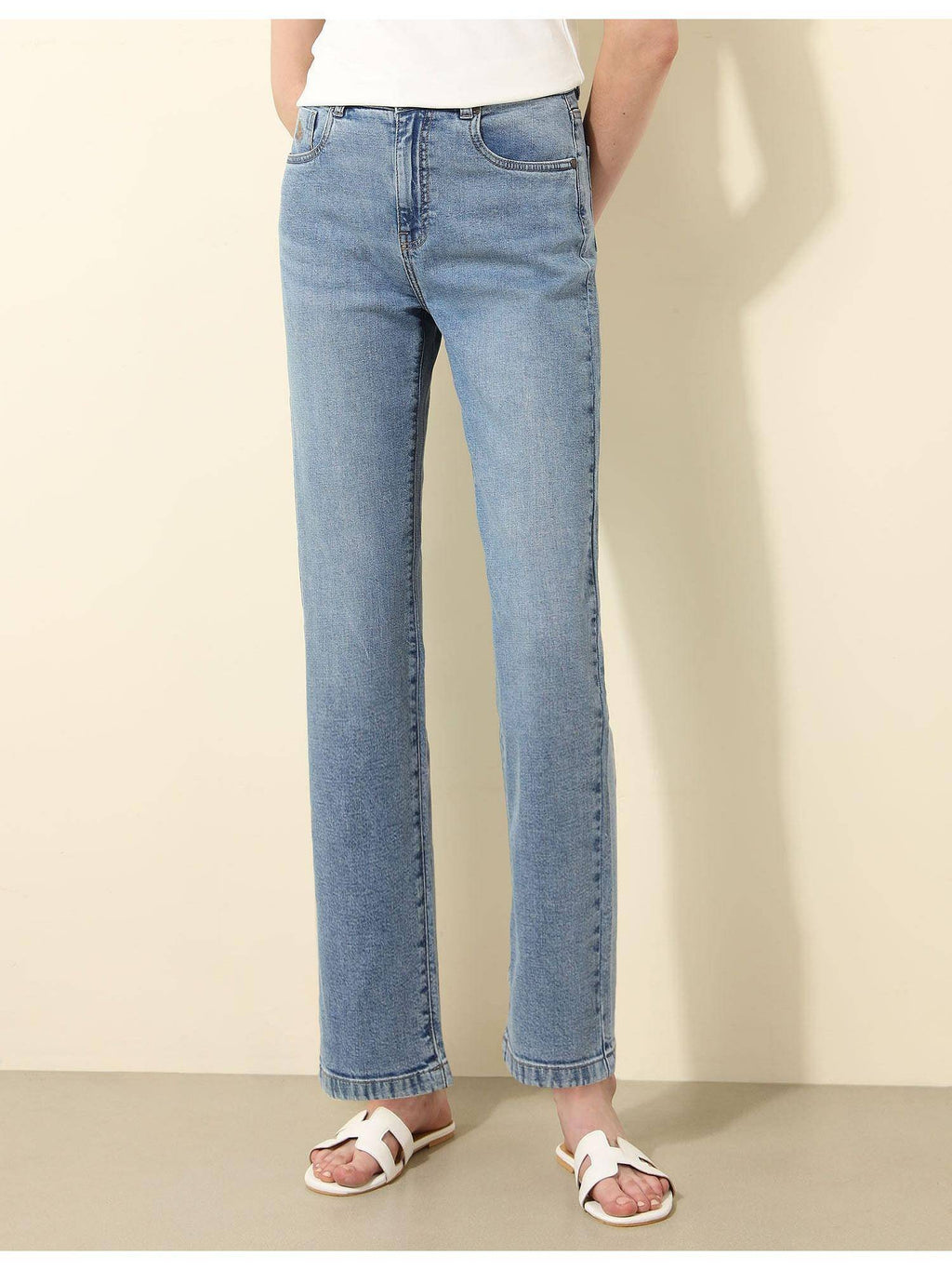 Blue High Rise Straight Fit Jeans | ST23 - view 1